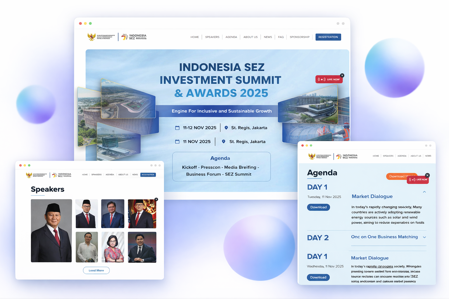 Preview arsitektur backend kampanye Indonesia SEZ Summit 2025