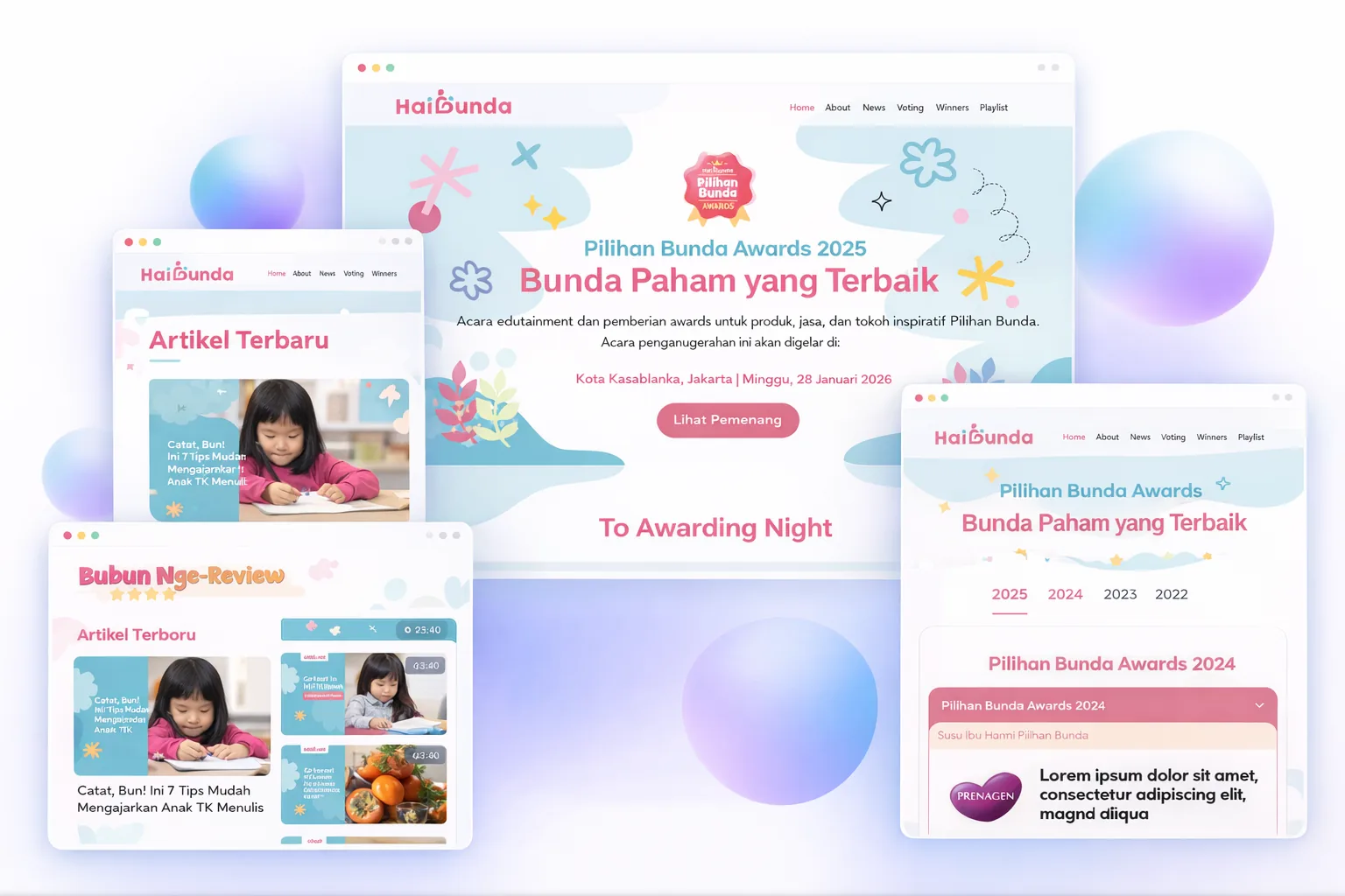 Pilihan Bunda Awards campaign backend architecture preview